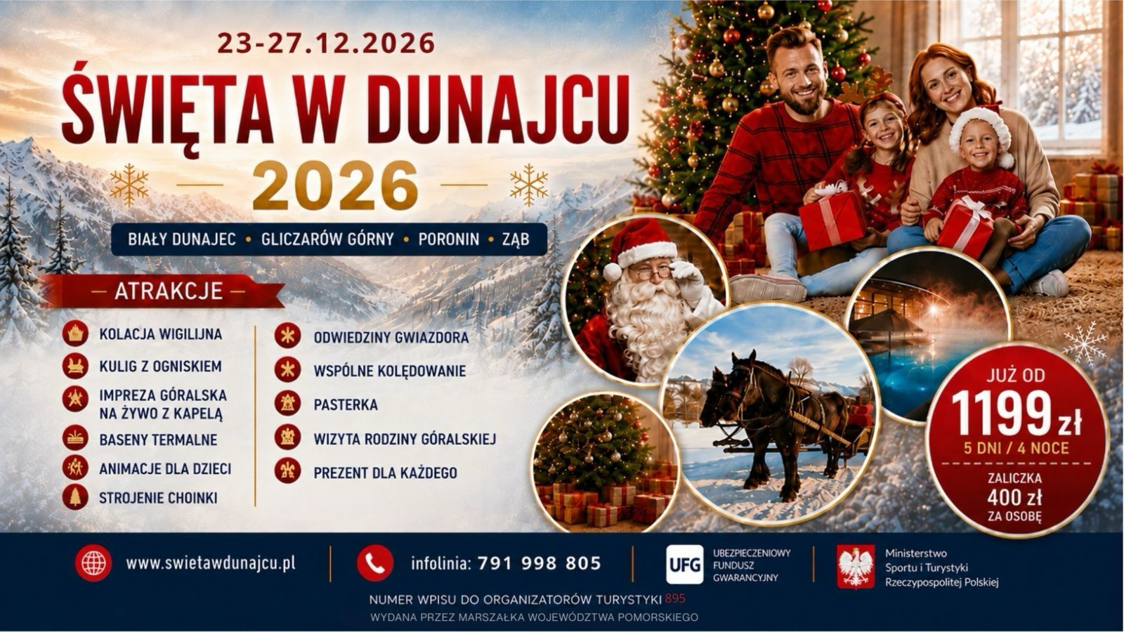 Święta Bożego Narodzenia i Sylwester 2026 / 2027 w Górach