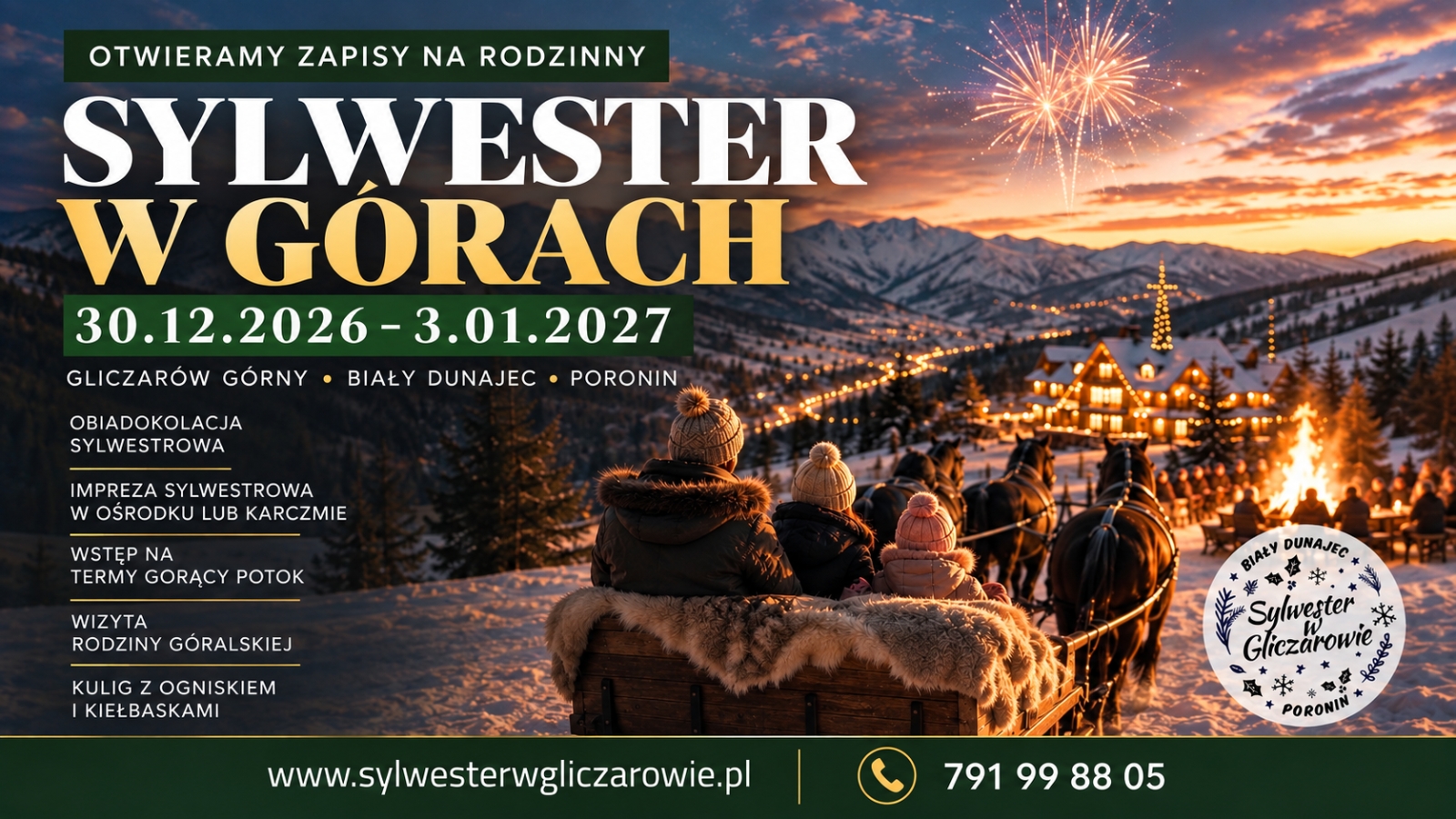 Sylwester 2026 / 2027 w Górach z Rodziną
